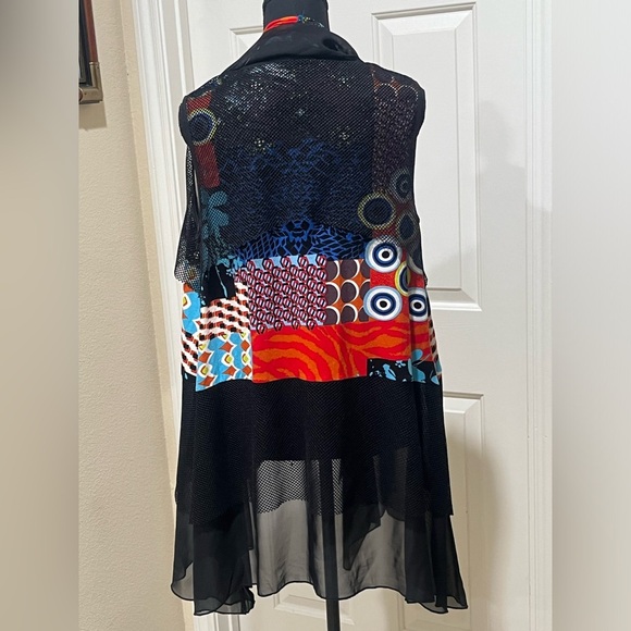 Feratelli Multicolor OPEN CARDIGAN, WHIMSIGOTH, GOTHIC, GRUNGE WOMEN VEST SIZE M - Picture 7 of 8